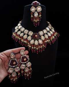 インド西クンダン金メッキチョーカーネックレスセット金メッキ人工ジュエリー卸売業者インド - Product Image 4