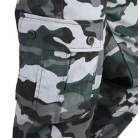Short cargo tactique de combat camouflage Woodland Doublesafe pour homme, 100 % coton, lavage enzymatique écologique, tissé, personnalisable par transfert thermique