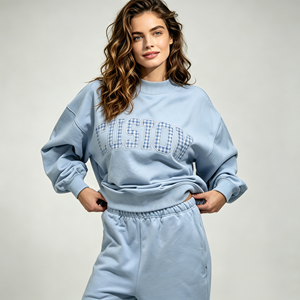Pull tricoté oversize à col rond pour femme, sweat-shirt à col montant, pull personnalisé, fabricant en gros - Product Image 6