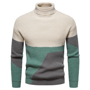 <b>Men</b> Ribbed <b>Turtleneck</b> <b>Sweater</b> Modern Style Winter Knitwear Factory Price - Product Image 1