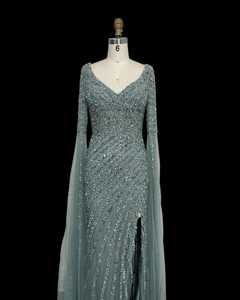 Elegante Vestido Largo de Noche Antiestático para Mujer, con Cuentas a Mano, Hasta el Suelo y Cintura Natural para Fiestas, Bailes de Graduación y Bodas - Product Image 2