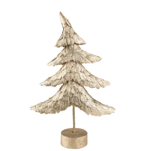 Sapin de Noël en métal sur base en bois de style européen, finition argentée artisanale, décoration d'intérieur pour la maison - Product Image 6