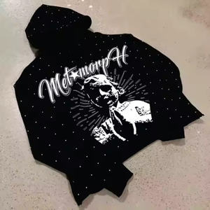 2025 personnalisé imprimé Premium pierre lavage goutte épaule Vintage coton fermeture éclair grande taille hommes cagoule à capuche quantité minimale de commande bas - Product Image 4