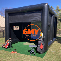 Juegos Gonflables Blow up Frapper Bay Cage d'entraînement Projecteur Tir Simulateur de golf gonflable