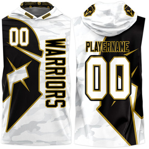 เสื้อเจอร์ซีย์เยาวชนแบบสวม 7v7  แบบซับลิเมชั่น  ไม่มีแขน  มีฮู้ด  สีดำแดง  สำหรับ 7 คนต่อทีม - Product Image 4