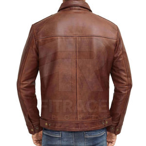 Chaqueta de piloto de vuelo para hombre, chaqueta de piel de oveja, chaqueta de cuero genuino para hombre - Product Image 4