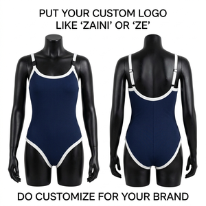 Premium 240 GSM 100% Polyester <b>Blue</b> White Solid Women's Bikini High Waist Triangle <b>Bra</b> Adjustable Strap Heat Transfer Logo - Product Image 1