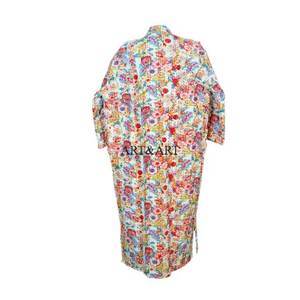 Wholesale Indian Handmade Cotton Cardigan Beach Wear Kimono Manufacturer's Kantha Patchwork Kimono Dress for <b>Women's</b> Sleepwear - Product Image 6