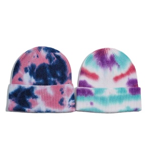 Wholesale Manufactured Women Men Beanie <b>Cap</b> Custom Sublimation <b>Winter</b> Knitted Hat Tie Dye Beanies - Product Image 4