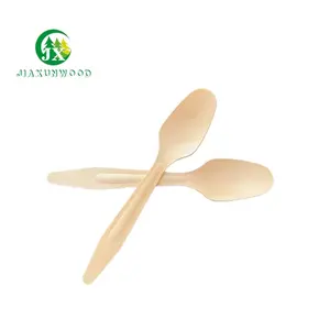 Spoons Bulk Order Eco Friendly Compostable Disposable 185mm Wooden Tasting Spoons Manufacturers Individually Wrapped