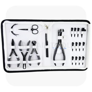 Profesyonel saç uzatma pense kiti paslanmaz çelik kanca iğne döngü mikro bağlantı nano boncuk saç uzatma pense bant pense - Product Image 1