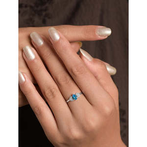 Anillos de Plata de Ley 925 de Primera Calidad para Mujer, Chapados en Rodio con Topacio, Zirconia o Diamante Corte Pera, Joyería para Hombre - Product Image 4