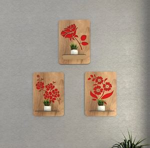 Flower fancy wooden wall <b>shelf</b> wall mounted storage <b>shelves</b> for home hotels living room kitchen bathroom home decor accessories - Product Image 2