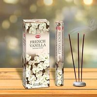 Paquete de 6 varitas de incienso de Vainilla Francesa HEM (20 cada una) Aroma de larga duración, relajación, meditación y fragancia para el hogar