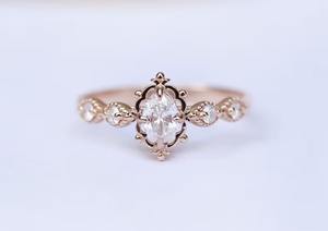 แหวนแต่งงานประดับเพชรรูปวงรีสีเงินแบบปรับแต่งได้แหวนเพชรโมอิสสเตอริงฝัง - Product Image 2