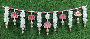 Lotus MDF Toran Bandanwar Décoration suspendue pour porte, pour les festivals indiens et les mariages, pour Diwali, Haldi, Mehndi, Pooja, décoration murale et de fenêtre - Product Image 5
