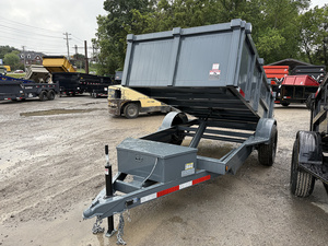 Gray Hydraulic Dump <b>Trailer</b> 8 Ton Capacity With Tipping Bed And Hitch For <b>Farm</b> Use - Product Image 1