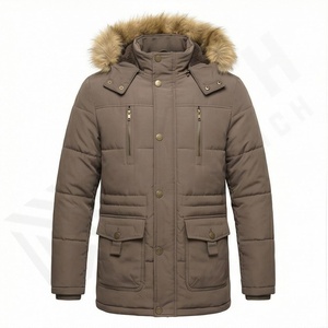 Quality <b>Men's</b> Parka Jacket Winter Cold Weather Stand Collar Puffer Waterproof Windproof Front Logo Thermal Insulated Outerwear - Product Image 1