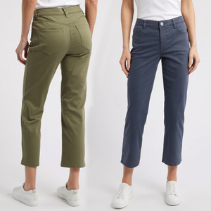 กางเกงผ้าถักทรงสลิมฟิตสำหรับผู้หญิงกางเกงผ้าทอลายทแยงแบบยั่งยืนโดยบังคลาเทศผู้ผลิตเสื้อผ้า OEM - Product Image 4