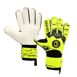 Gants de gardien de but en latex personnalisés Jaune néon Respirant Gants de football de gardien de but avec protection des doigts Super adhérence Unisexe - Product Image 1