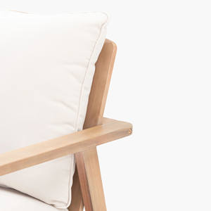 Ensemble de canapé de salle à manger d'extérieur moderne en teck naturel avec coussins magnifiquement conçus meubles de patio pour hôtels maisons-Iselle - Product Image 5