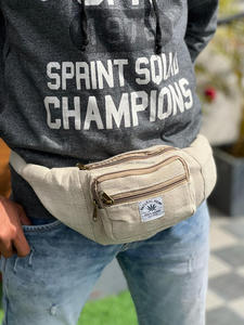 New Western Stylish Handmade Jute Cotton Hemp Fanny Packs Hot Selling Sustainable Eco Friendly Bohemian Unisex <b>Waist</b> Bags - Product Image 2