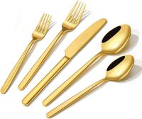 Vaisselle en acier inoxydable de haute qualité, couverts, couverts de table, comprenant des couverts en or et en argent pour restaurant, cuisine, hôtel, ensemble de mariage