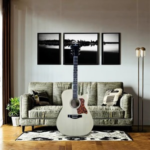 Professional 6-String Acoustic Guitar Solid Wood <b>Gloss</b> Finish <b>Clear</b> Projection Natural Color SOLOBEAT A77 HK - Product Image 1