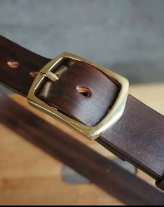 Cinturón de cuero de vaca de grano superior informal para hombre Cinturón de trabajador de ancho sólido de 1,5 pulgadas con hebilla de latón - Product Image 1