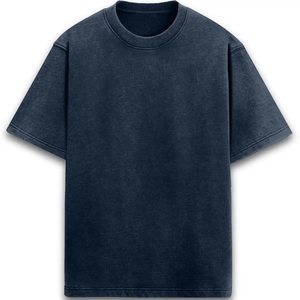 T-shirt surdimensionné en coton épais de haute qualité pour hommes avec épaule tombante Conception de logo personnalisé Technique lavée à l'acide Col en O vierge - Product Image 2
