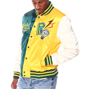 Chaqueta de Invierno para Hombre, Estilo Universitario, Informal, de Satén, Tipo Bomber, Chaqueta Universitaria para Hombre - Product Image 2