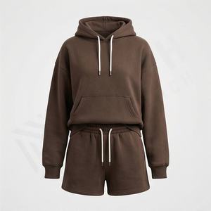 ชุดเซ็ตเสื้อฮู้ดดี้และกางเกงขายาวแฟชั่นสำหรับผู้หญิงฤดูหนาว ผ้าฝ้าย 100% สวมใส่สบาย สไตล์สปอร์ตสตรีทแวร์ ชุดสองชิ้น ชุดออกกำลังกายเนื้อผ้านุ่ม - Product Image 1