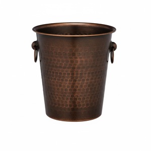 Handmade Metal Wine Cooler Oval Shape Antique Bronze Finished <b>Ice</b> Bucket With <b>Ring</b> Handle for Beer & Party Holder - Product Image 2