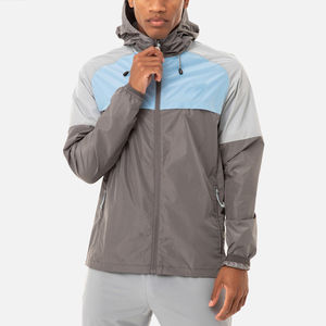 Veste coupe-vent légère pour homme en toile imperméable et respirante, couleurs contrastées, service OEM, vente chaude - Product Image 2