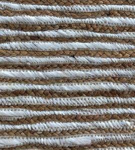 Tapis de luxe rayé en laine naturelle non teintée en jute cousu à la main Texture épaisse Design moderne pour salon ou hôtel Prix d'usine - Product Image 2