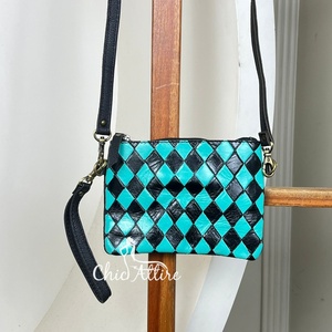 Designer de luxe pour femmes 2025 motif à carreaux Mini sacs à main avec bracelet et bretelles réglables sacs à bandoulière en cuir véritable - Product Image 1