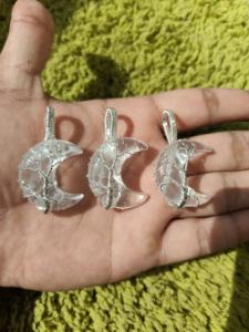 Demi-Lune Cristaux De Pierre Polis Agate Naturelle Quartz Clair Lune Arbre De Vie Fil Enveloppé Collier Pendentif De Pierres Précieuses - Product Image 3