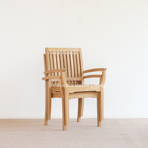 เก้าอี้ไม้สักสไตล์โมเดิร์นเก้าอี้รับประทานอาหารสีธรรมชาติหรูหราสำหรับสวนกลางแจ้งลานชายหาดสวนโรงแรมวิลล่าบ้านไร่ - Product Image 6