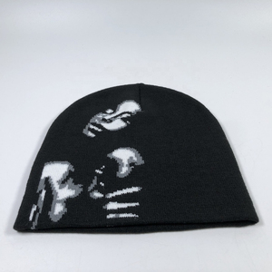 OEM de alta calidad de la venta caliente unisex colorido negro desplegar Beanie personalizado claro jacquard impresión diseño mujeres skully sombreros de invierno - Product Image 3