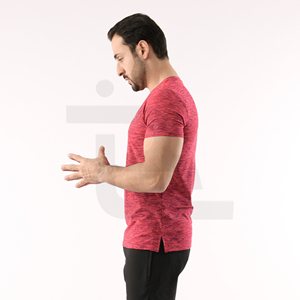 Camiseta French Terry con logotipo personalizado para hombre, ajuste Regular, hilo teñido, Color sólido, servicios OEM, precios al por mayor, transpirable personalizable - Product Image 4