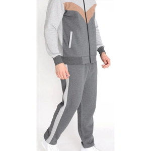 OEM Custom Oversized Color Blocked <b>Full</b> <b>Zip</b> <b>up</b> <b>Hoodie</b> and Sweatpants Set Jogging Suit Sweatsuit Tech Fleece Tracksuit for Men - Product Image 2