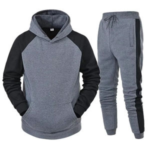 Ensemble sweat-shirt et pantalon de survêtement pour homme, molleton épais, survêtement personnalisé en deux pièces - Product Image 1