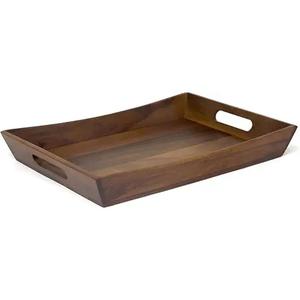100% Plateau en bois naturel fait main Plateau de petit déjeuner en bois Plateau de service en bois de l'exportateur et du fabricant indiens - Product Image 5