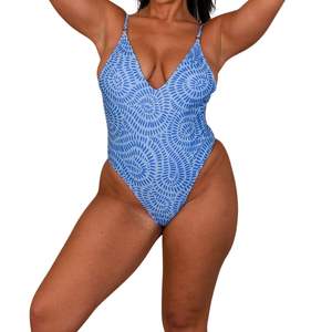 Maillot de bain une pièce pour femmes, nouvelle conception, vente en gros personnalisée, sublimation, couleur unie, sexy, à lacets, mode - Product Image 2