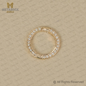 Or jaune massif 14 carats trouver des bijoux en diamant pavé faits à la main nouveau connecteur de bijoux ouvrable de concepteur de qualité supérieure - Product Image 4