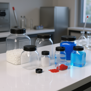 Burkle GmbH Wide Neck <b>Square</b> PVC Laboratory Bottles for Chemical and Oil Transfer - Product Image 3