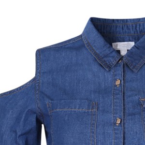 Camisa de Mezclilla Casual Entallada para Mujer, Nueva Moda, Transpirable, Ecológica, de Fibra de Bambú y Algodón, de Secado Rápido, Más Vendida - Product Image 2
