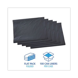 Boardwalk H7658PGK Lot de 100 sacs poubelle industriels par carton, 60 gallons, 1,3 mil, 38 pouces X 58 In. Faible densité linéaire pour les poubelles - Product Image 5