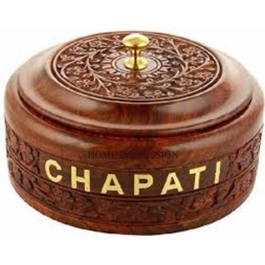 Recién llegado, letras de Metal chapadas en oro personalizadas, contenedor de almacenamiento Chapati de diseño único hecho de madera de alta calidad - Product Image 1