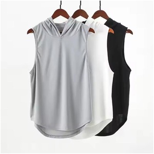 Débardeur à capuche de fitness d'hiver pour hommes respirant séchage rapide numérique polaire sport musculation porter tissé poche de tissage - Product Image 5